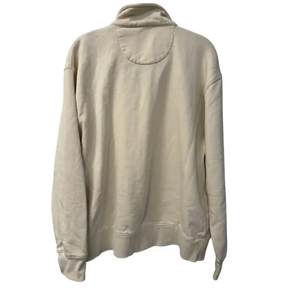 Mode of One Men's XL Cream Relaxed Fit French Terry Cotton Polo Pullover Shirt